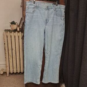 American Eagle Men's Size 14 Short 32w Hi Rise Stovepipe Light Wash Jeans NWT